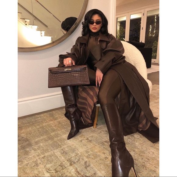 Zara Faux Leather Trench Coat Chocolate Brown - Picture 4 of 10